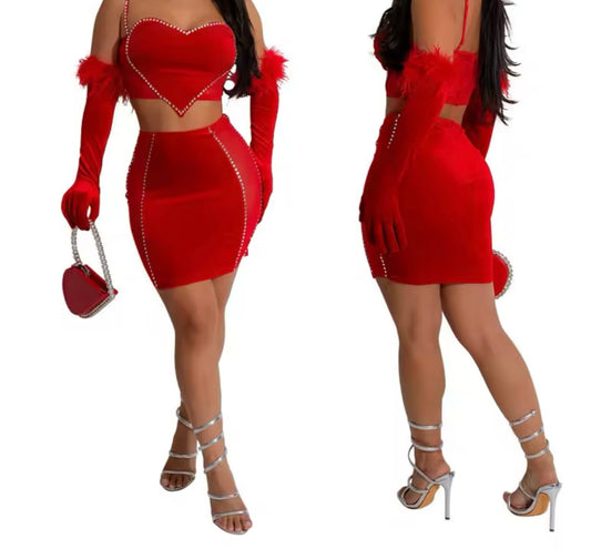 Heart Skirt Set 3 piece
