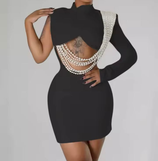 Cross Over Beaded Dress