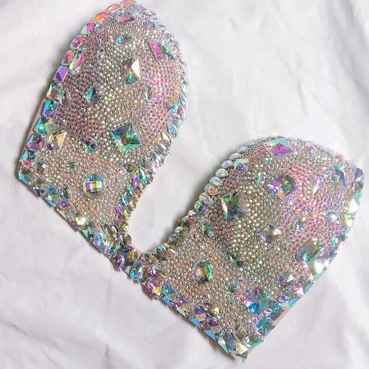 Rhinestone V Shape Bra Top