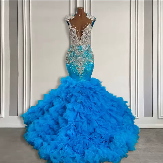 Ruffle Mermaid Prom Dress