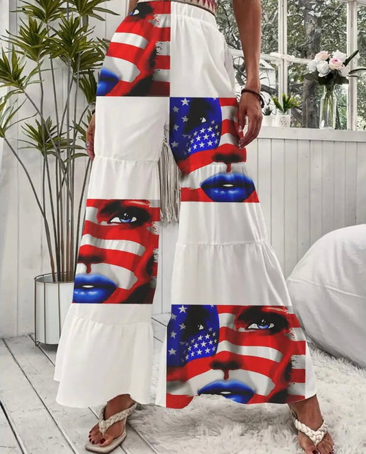 4th Of July Loose Fitted Pants