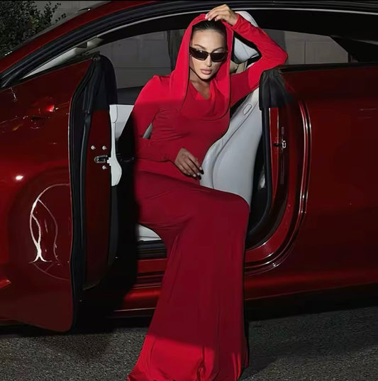 Long Pull over Hoodie Dress