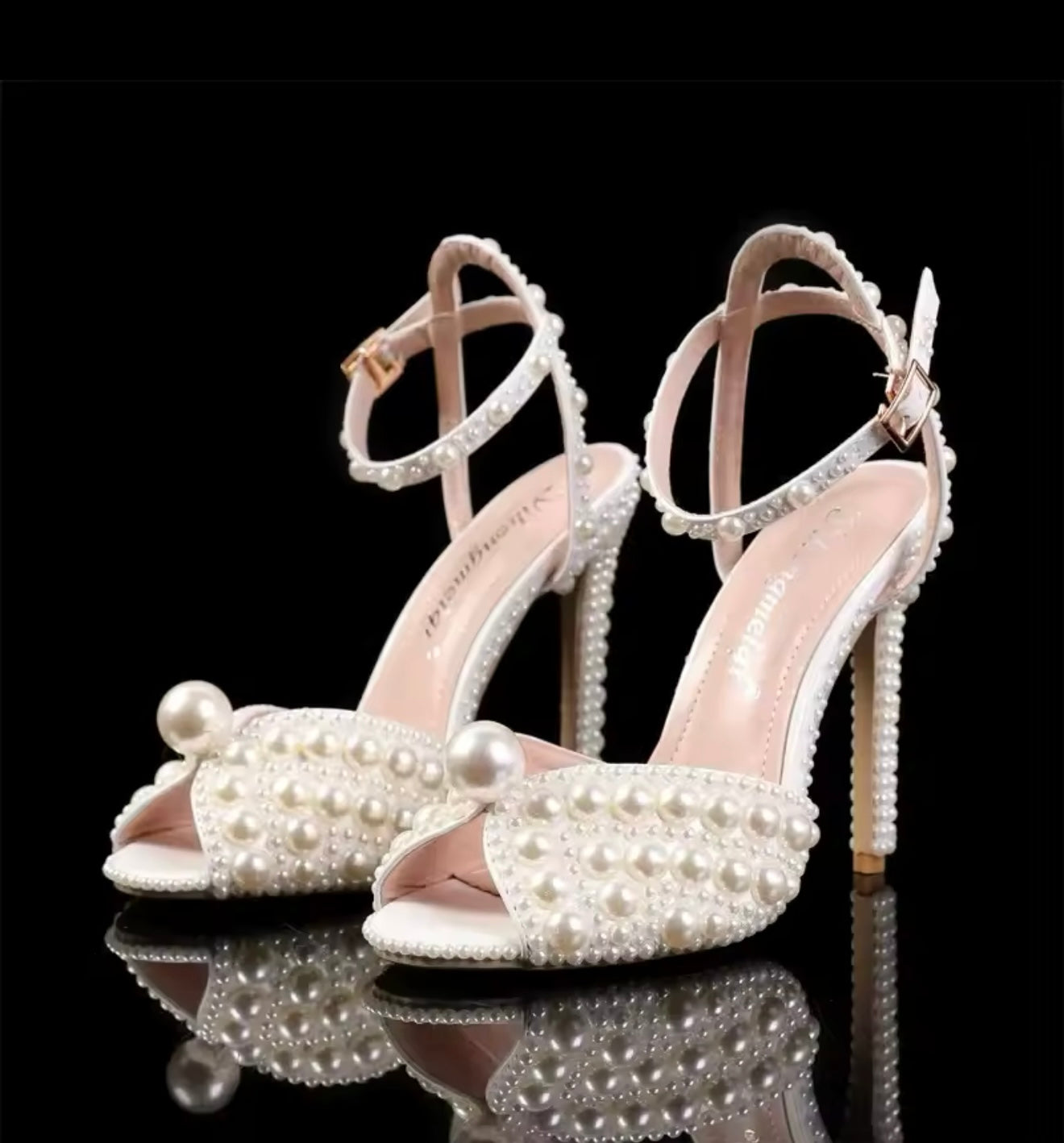 Fancy Pearl Stud Heels