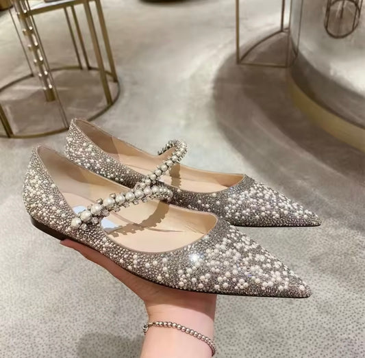 Luxury Flat Pearl Shoes