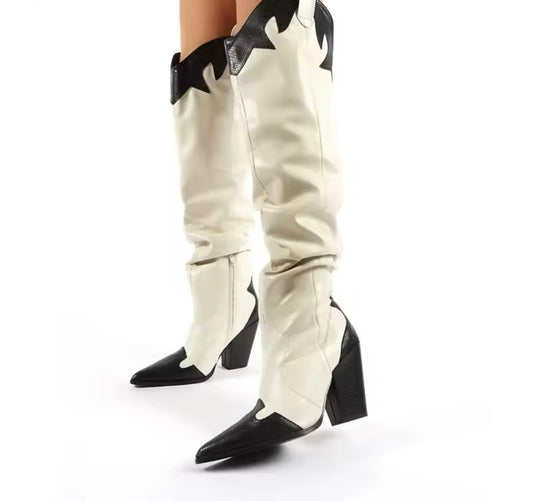 Black / White Cowgirl Boots