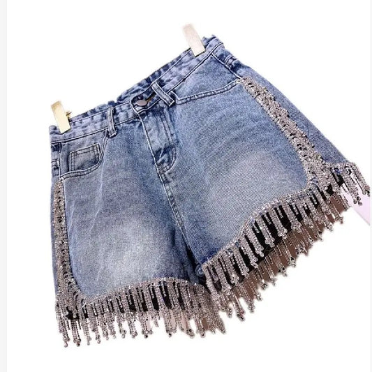 Sexy Rhinestone Tassel Shorts