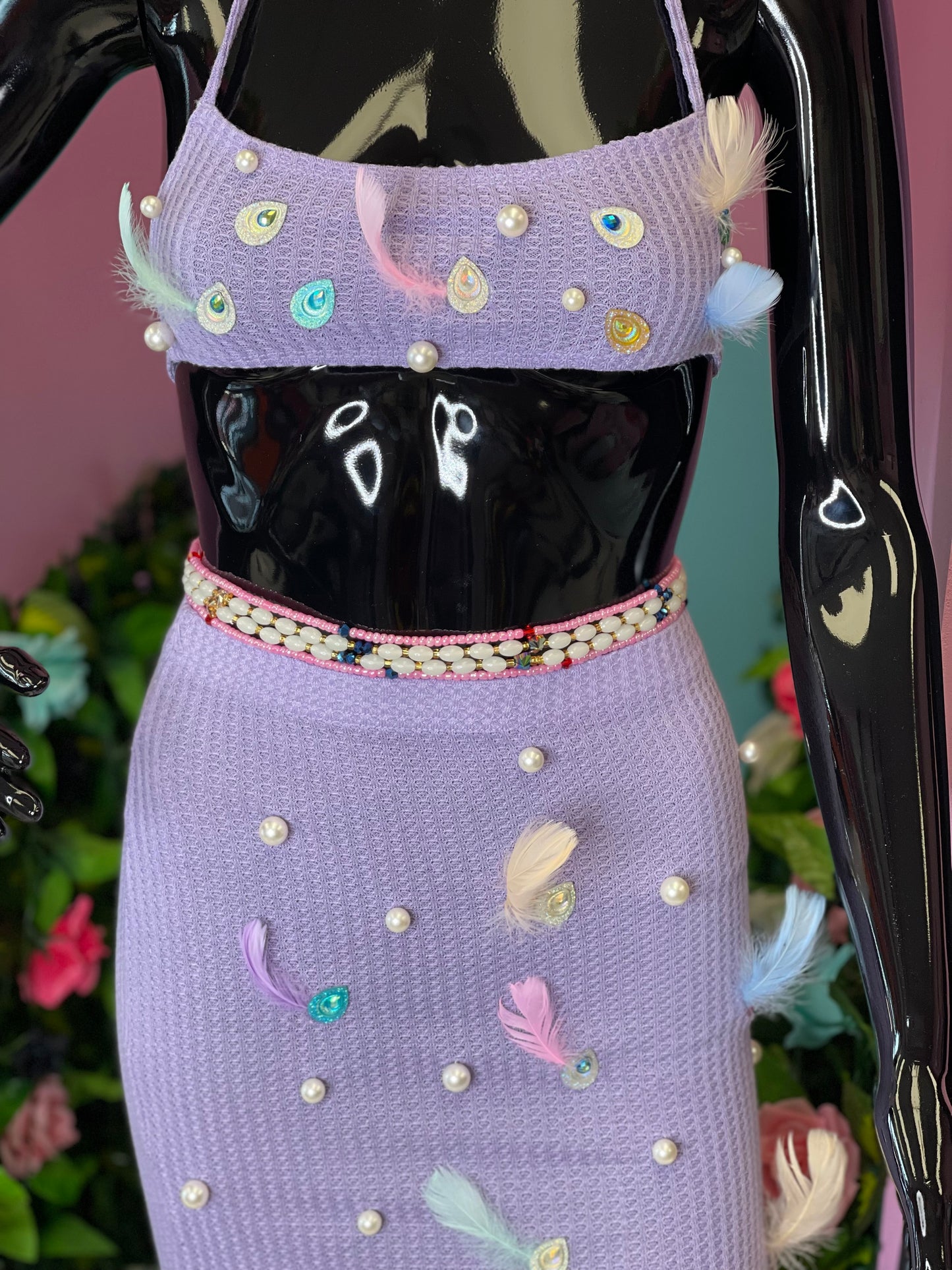 Custom Made Royalty Feather Skirt Set