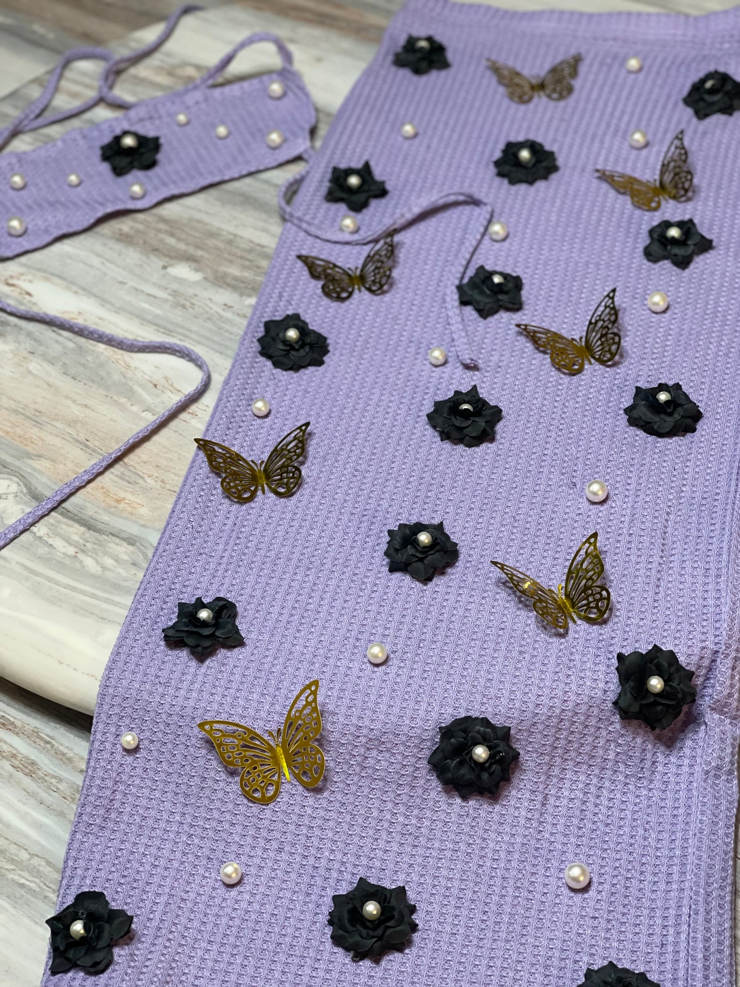 ( Custom Made ) 3D Butterfly Skirt Set