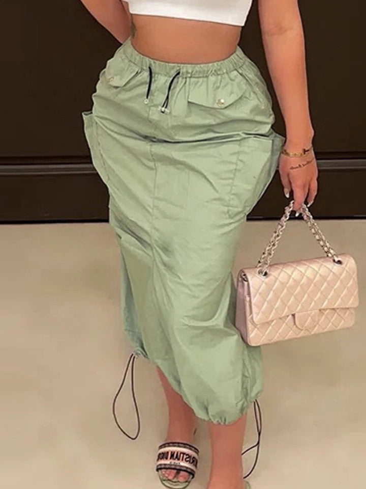Long Draw String Skirt