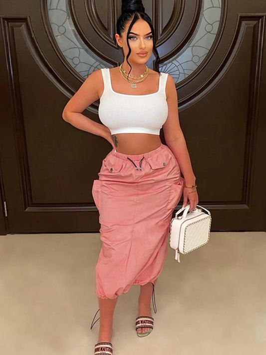 Long Draw String Skirt