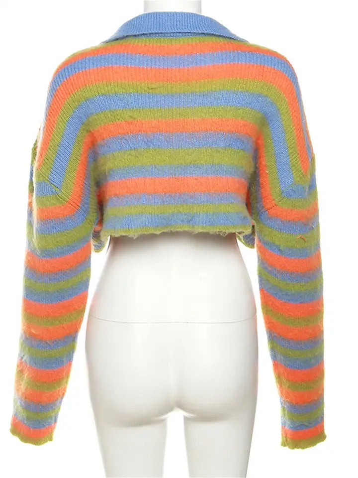 Stripe Knitted Crop