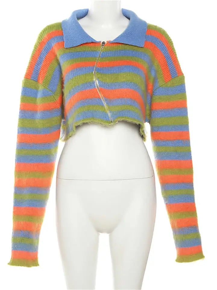 Stripe Knitted Crop