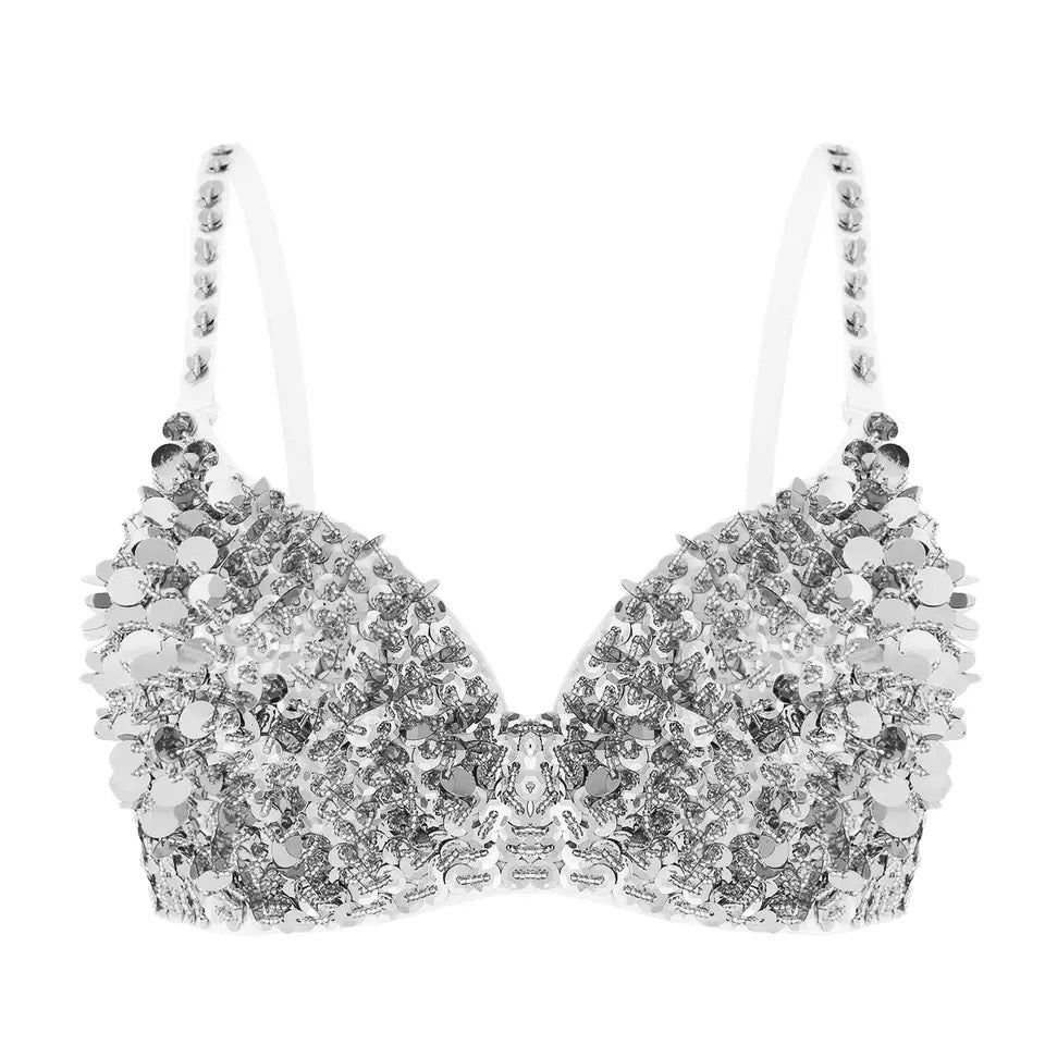 Plush Sequin Bra Top