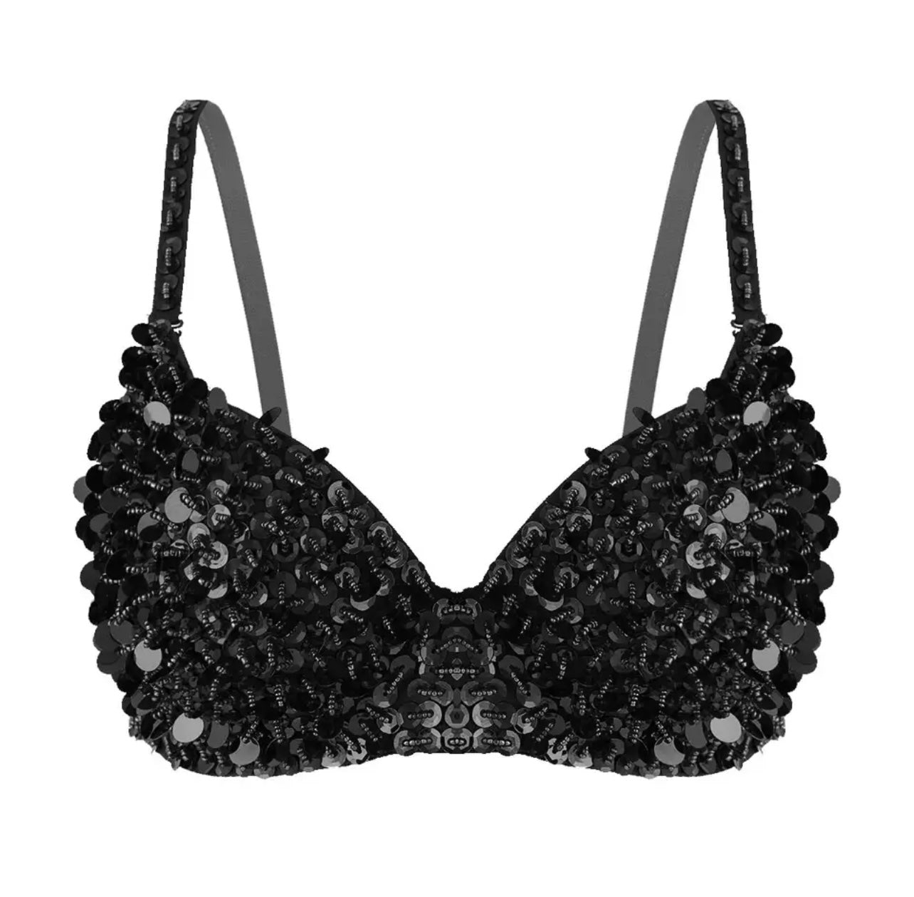Plush Sequin Bra Top