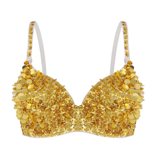 Plush Sequin Bra Top