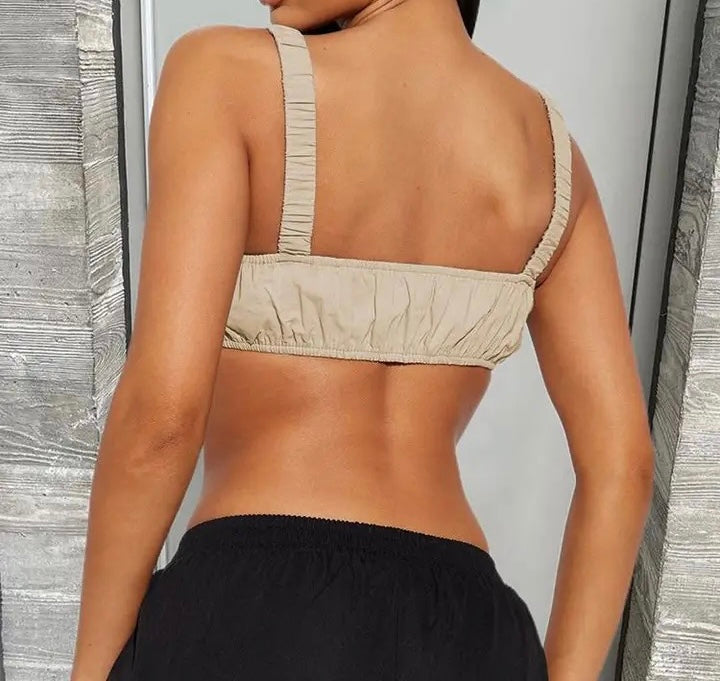 Buckle Khaki Top