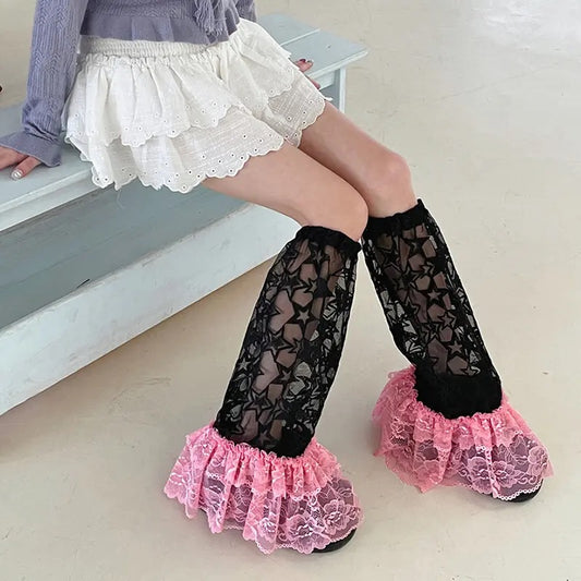 Ruffle Lace Knee Socks
