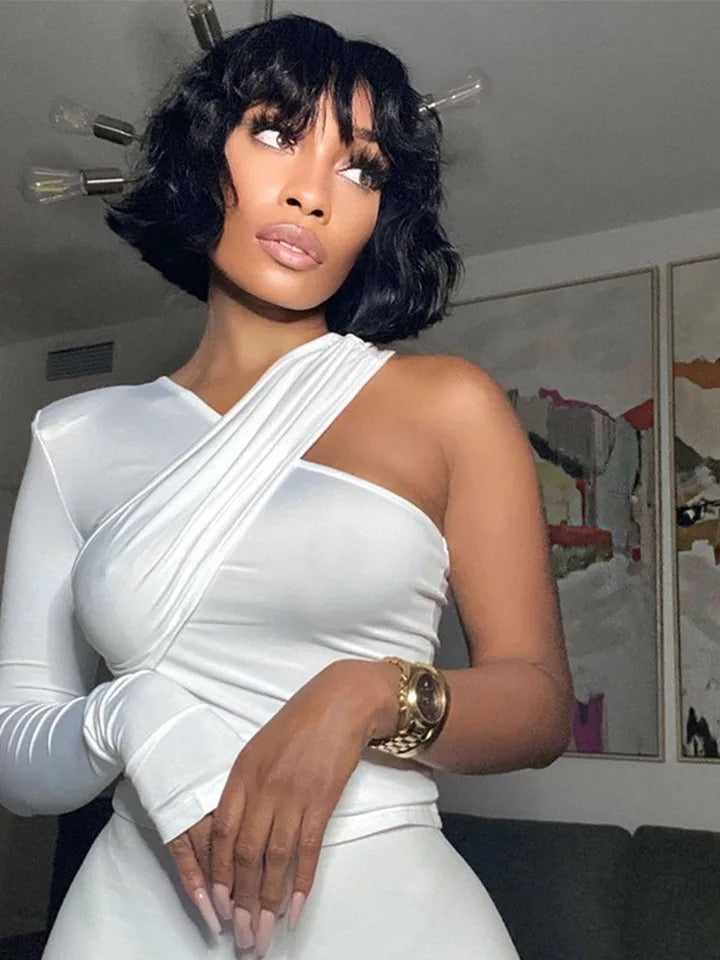 Asymmetric vintage crop top