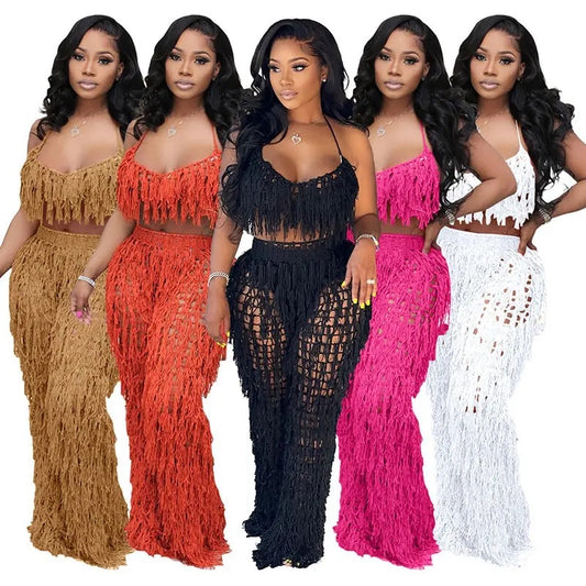 Fringe out two pieces Pants Set