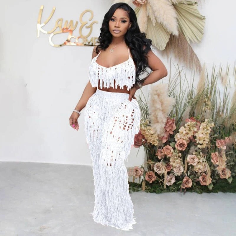 Fringe out two pieces Pants Set