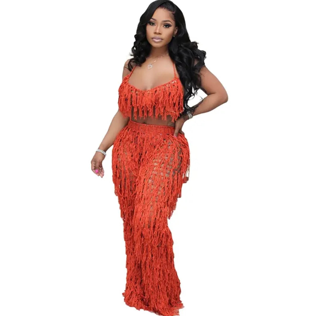 Fringe out two pieces Pants Set