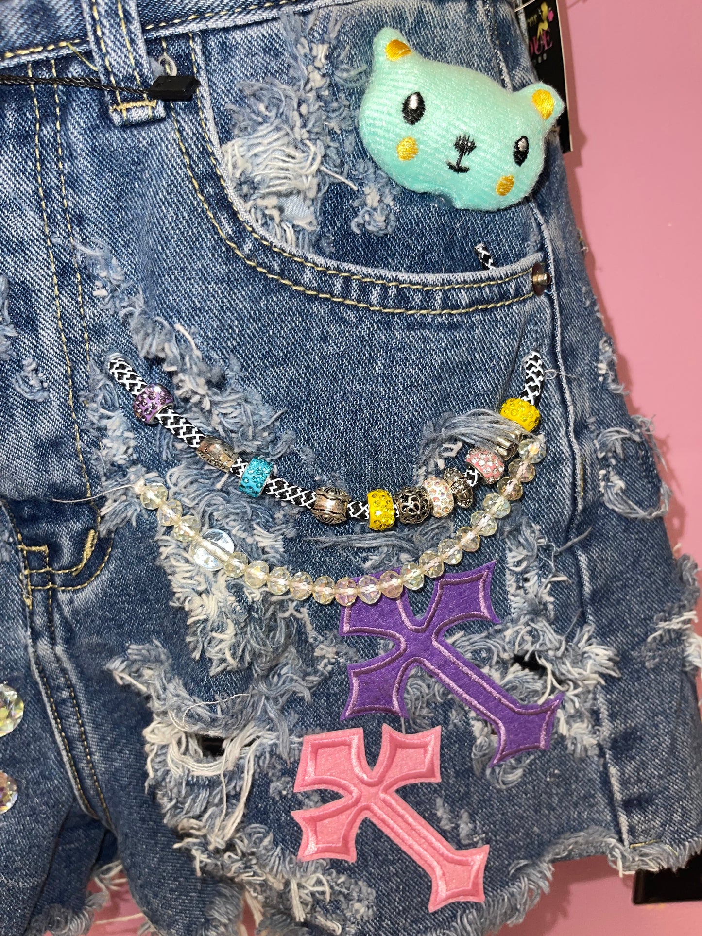 Custom Made Denim Charm Shorts