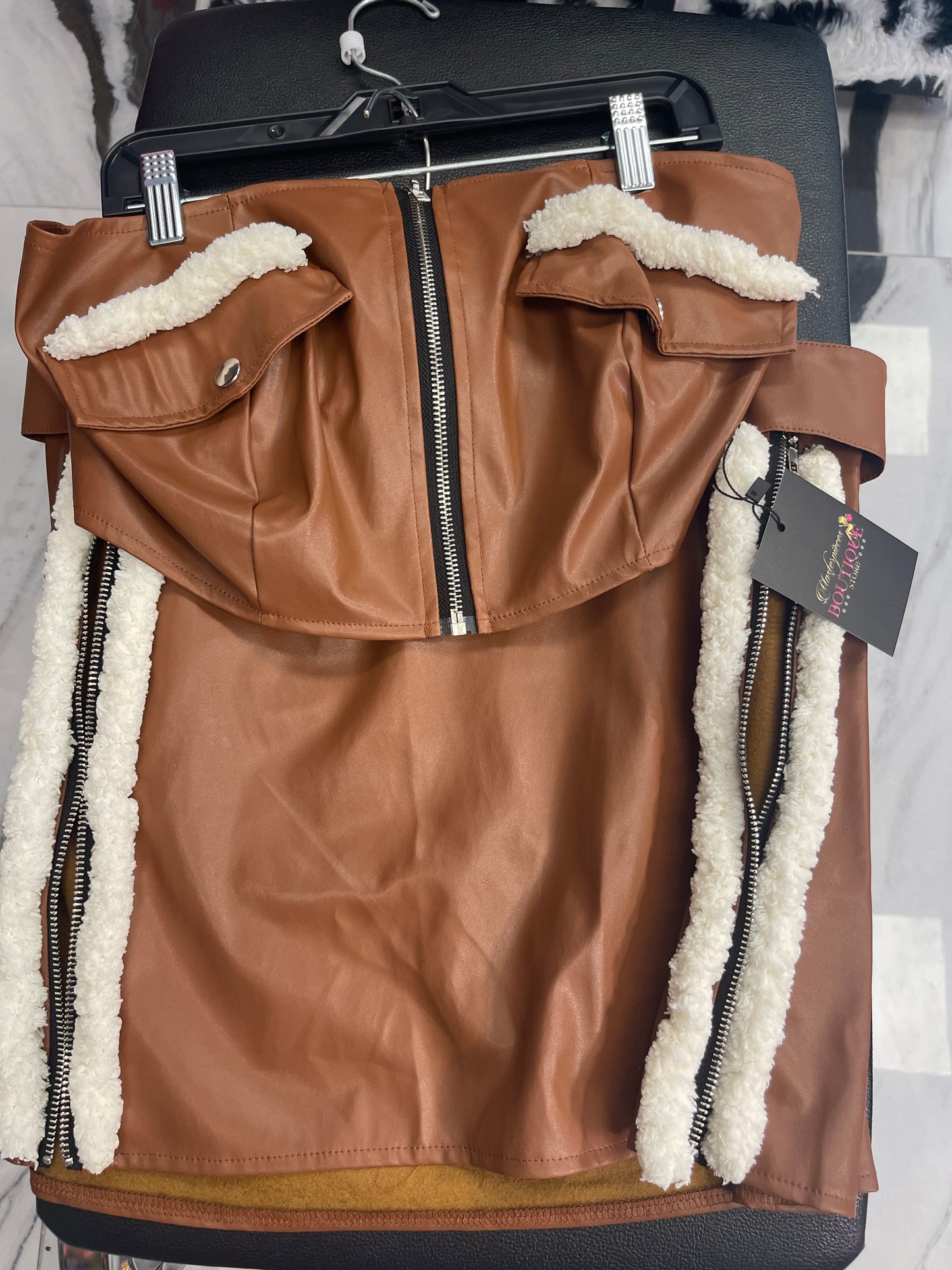 Custom Made High Split Skirt Set