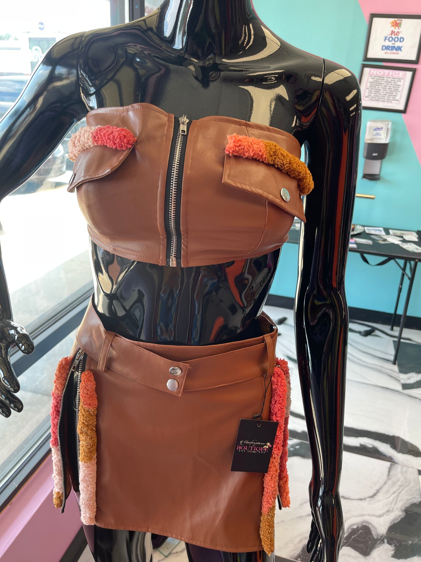 Custom Made High Split Skirt Set