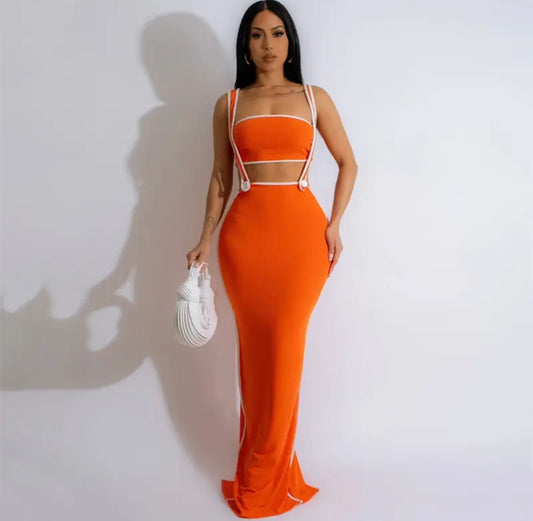 Button Down Maxi Skirt Set