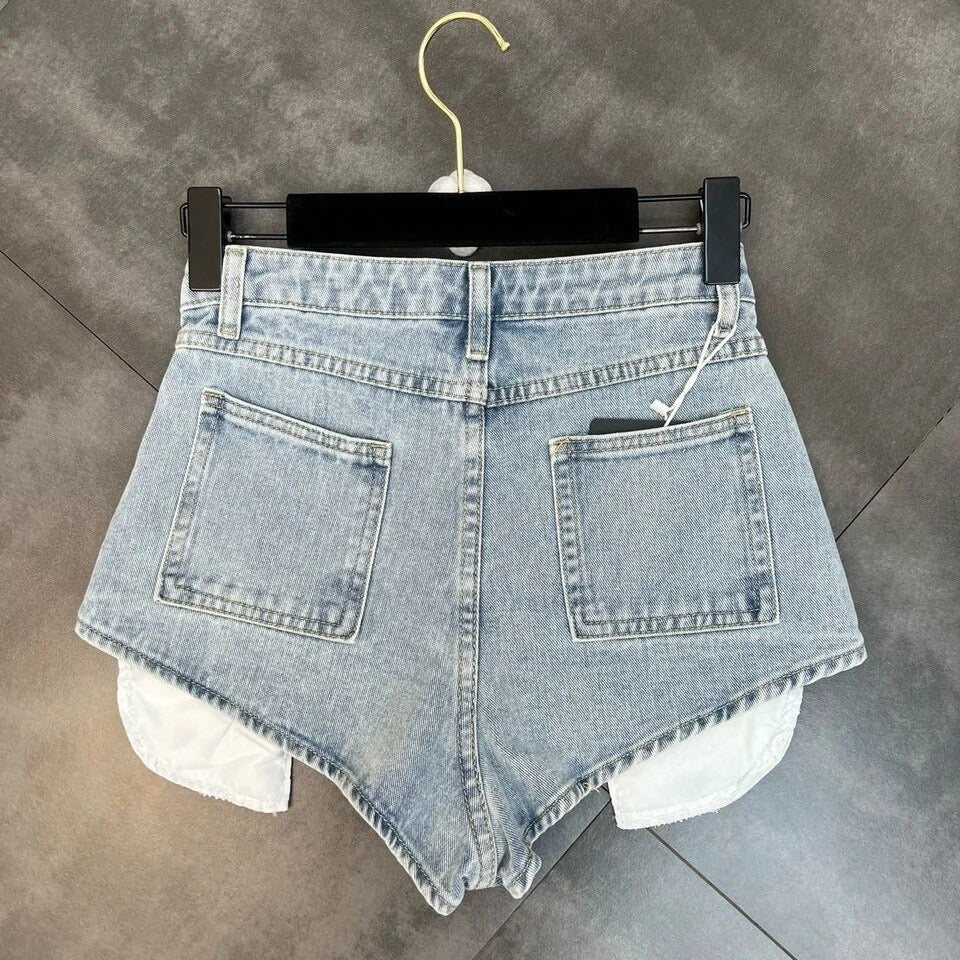 Rhinestone Out Denim Shorts