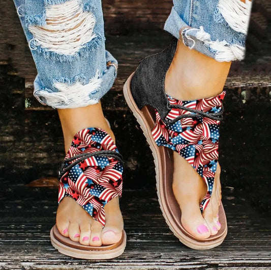 4th of July Cross Sandals