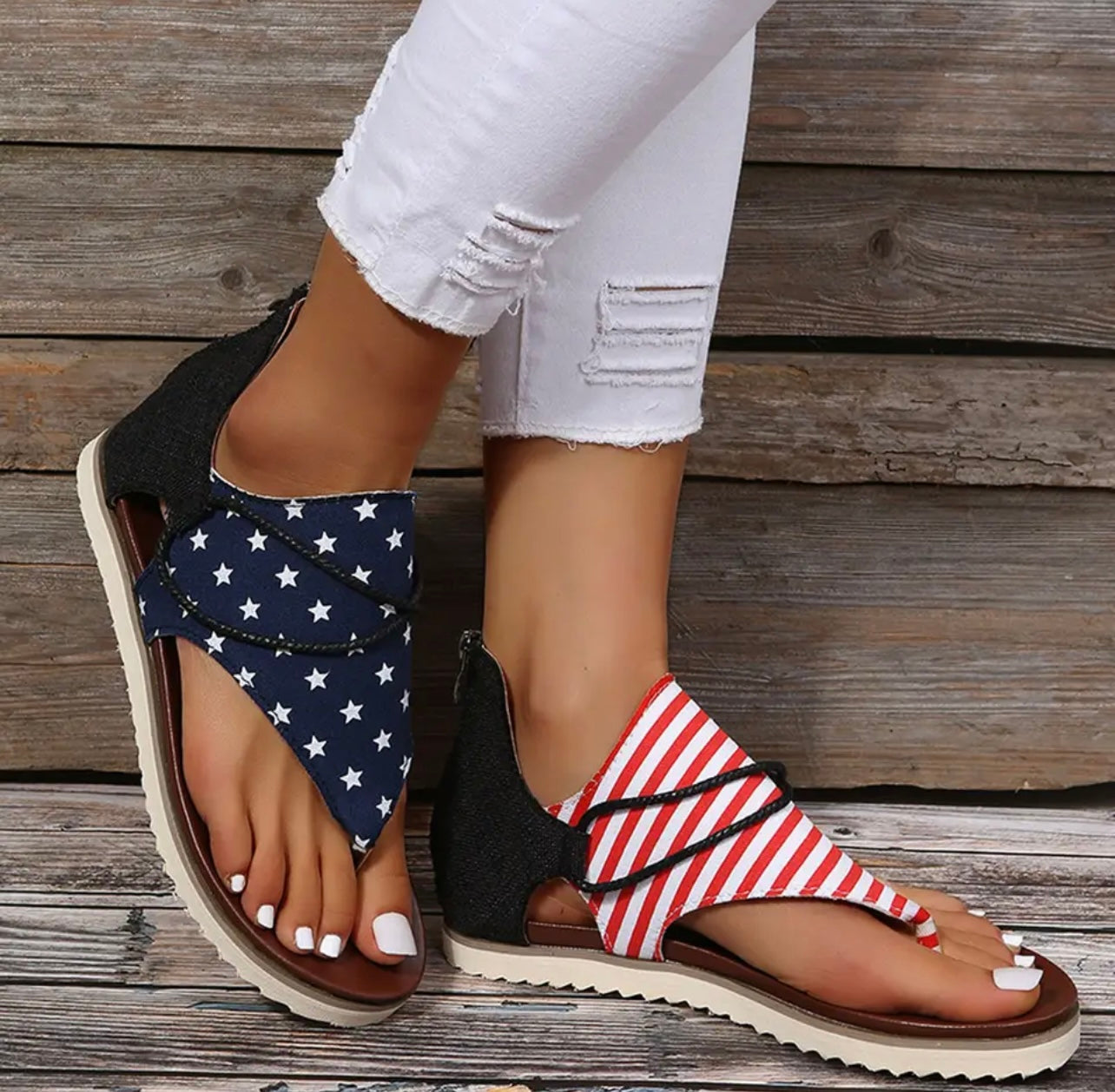 4th of July Flat Sandals