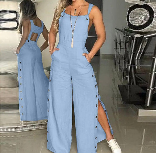 Button down overalls