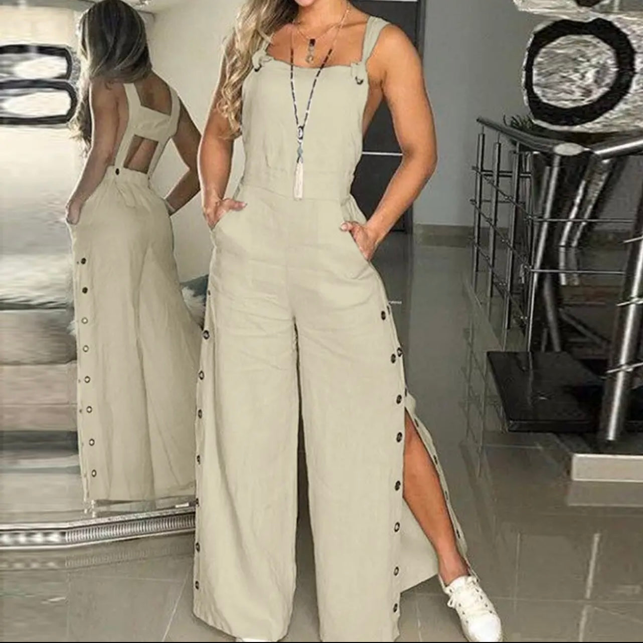 Button down overalls