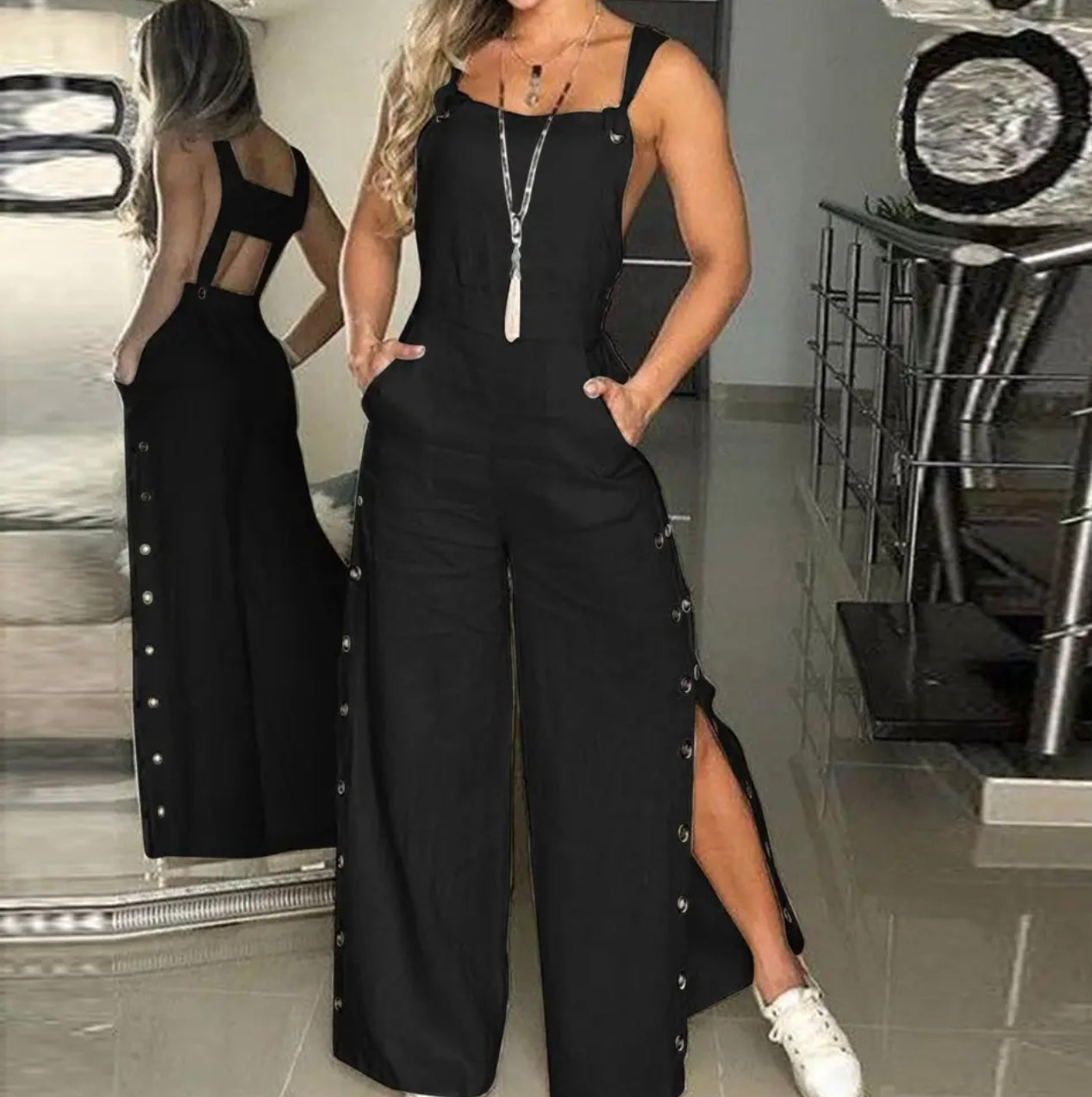 Button down overalls