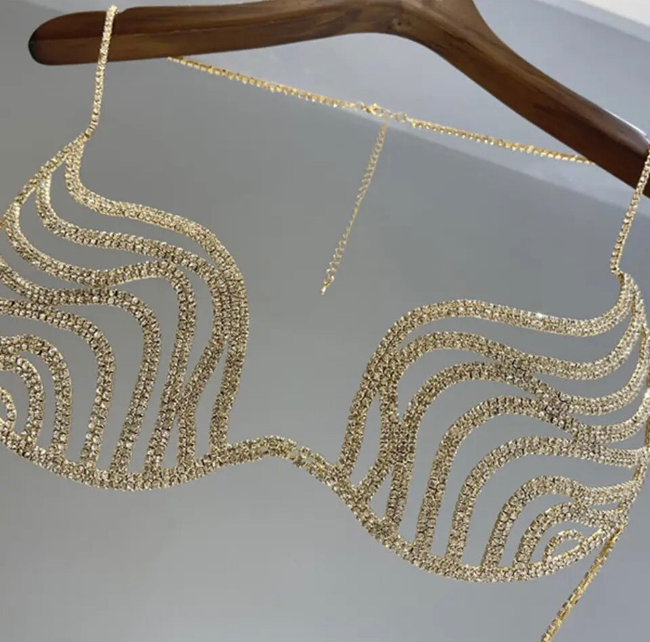 Zigzag Rhinestone bra top