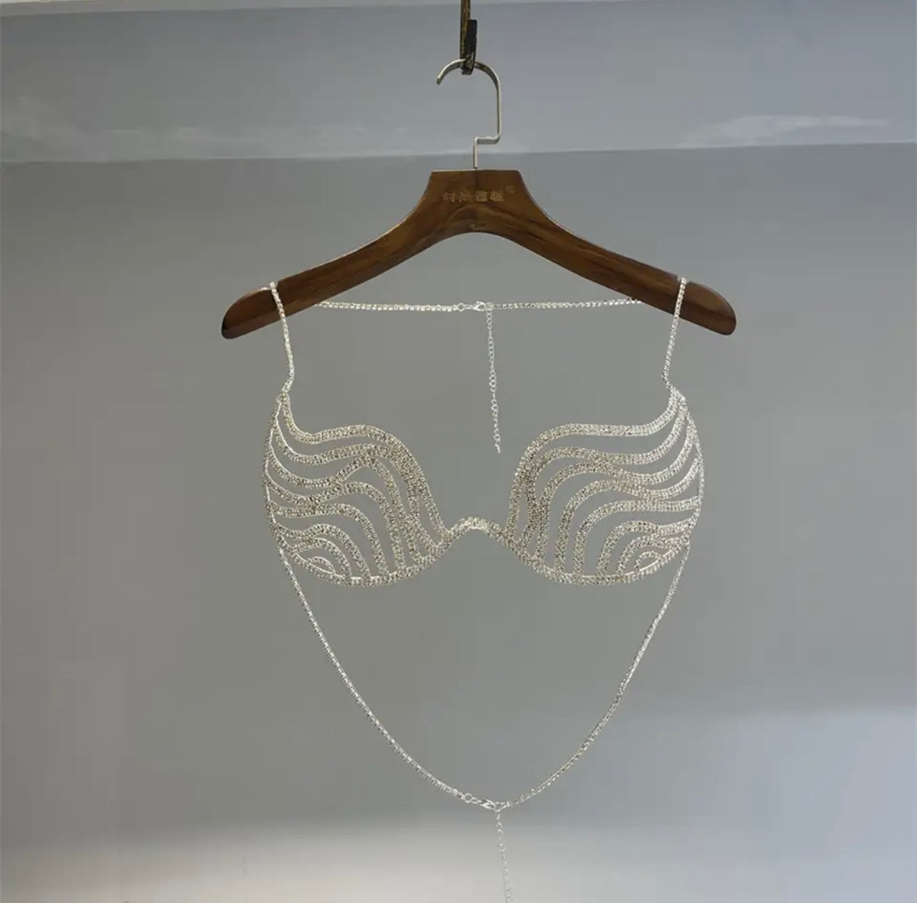 Zigzag Rhinestone bra top