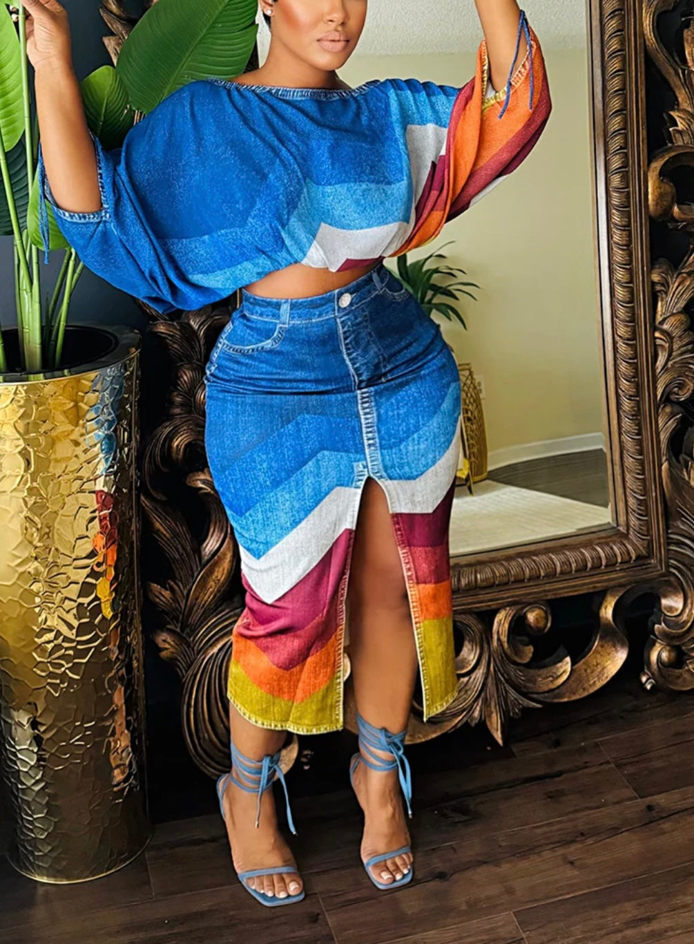 Wavy Skirt Set