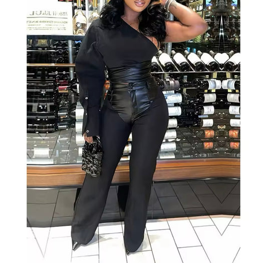 2 Piece Off Shoulder Pants Set