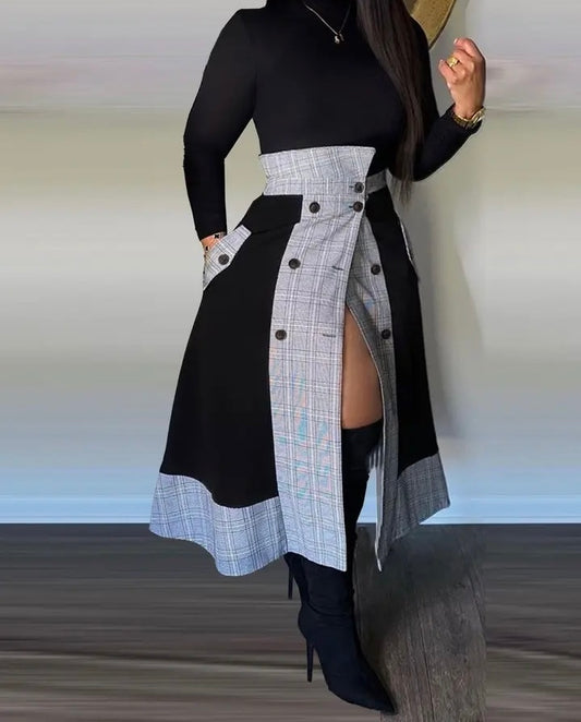 Double Button Maxi Skirt