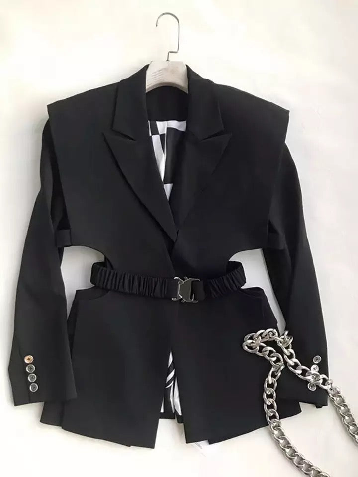 Fashionable cut out blazer