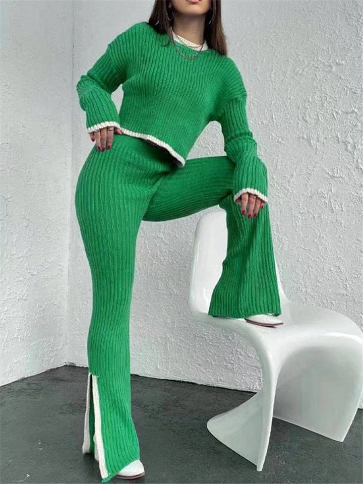 Split Let Pants Set