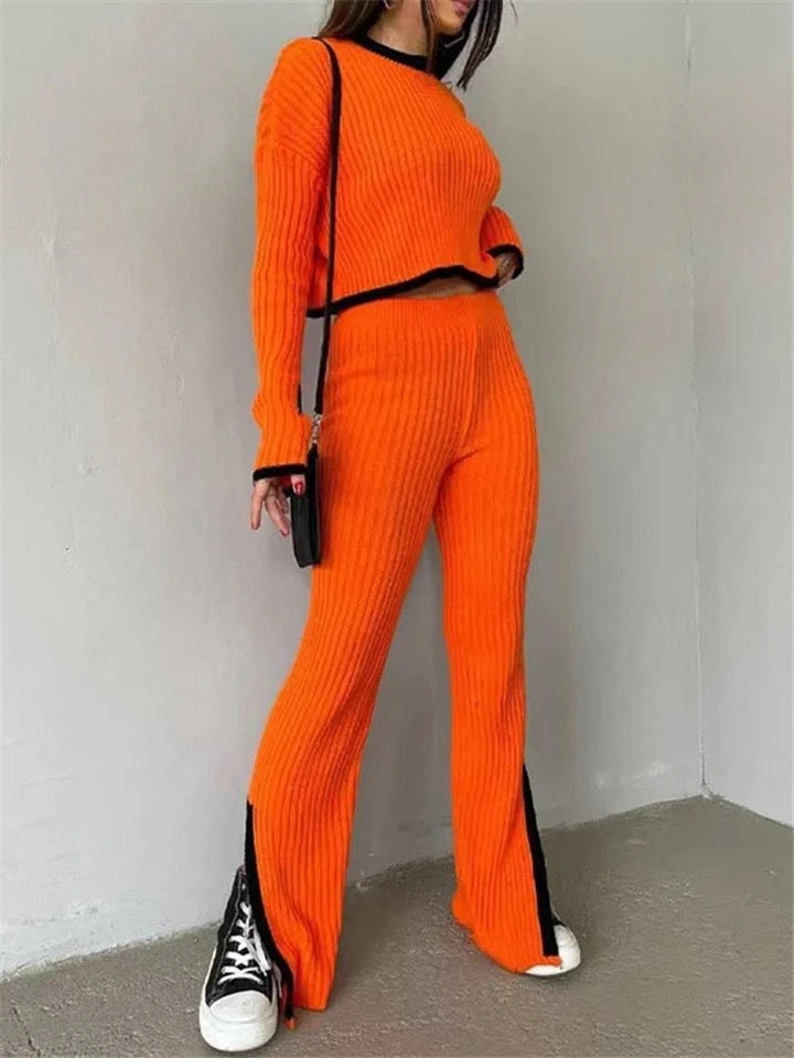 Split Let Pants Set