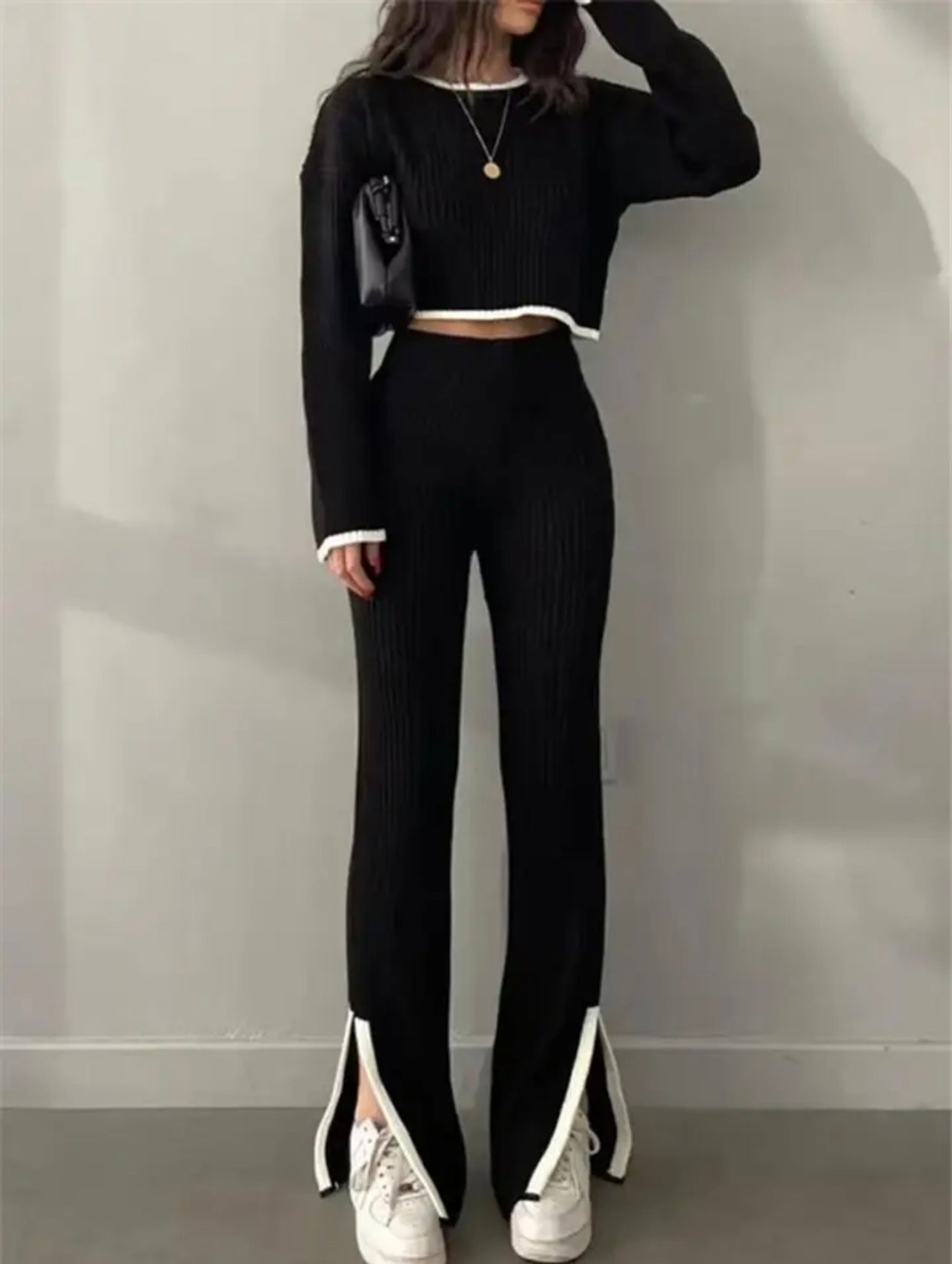 Split Let Pants Set