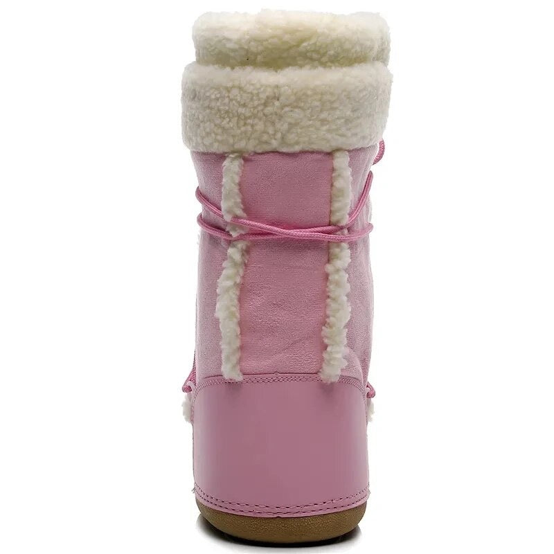 Pink furry moon boots