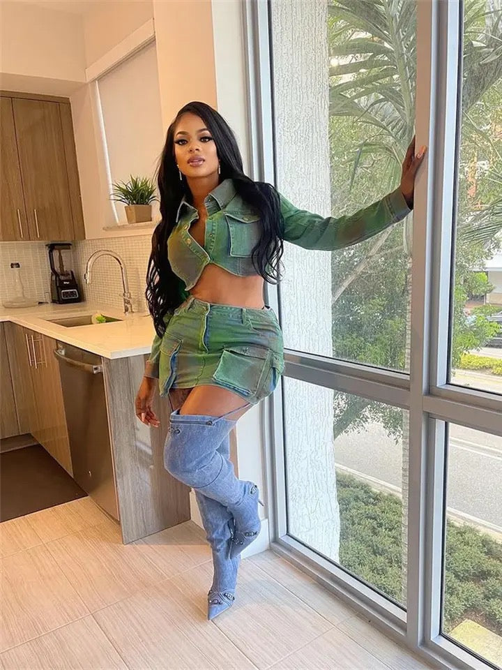 Clean Green Skirt Set