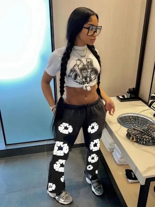 Fashionable Flower joggers