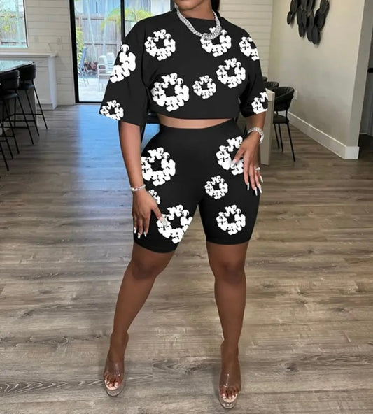 Flower Patchwork Short Set