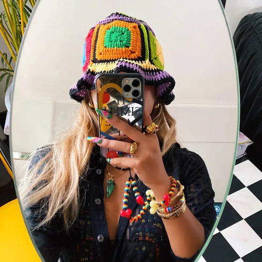 Block is hot, crochet bucket hat