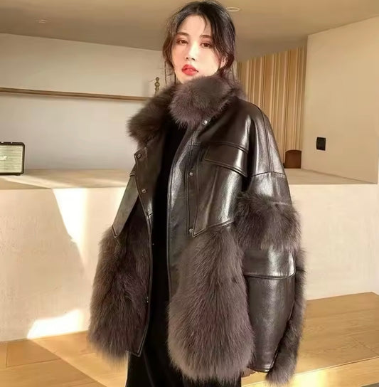 Retro Coffee Fur Coat